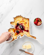 Alaska Shaped Baking Dish Serving Platter or Decorative Tray Charming Porcelain Bakeware Oven Microwave and Dishwasher Safe