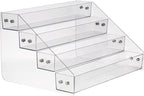 Acrylic Spice Rack, Tiered Spice Rack Shelf Seasoning Organizer for Countertop, Cabinet, Pantry, Kitchen Storage - 4 Tier