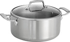 Tramontina Tri-Ply Clad Stainless Steel 5-Quart Dutch Oven Pot with Glass Lid, Induction-Ready, Dishwasher-Safe, NSF-Certified