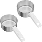 2PCS 1/3Cup(80ml) Stainless Steel Measuring Cup, Single Metal Scoop for Wet and Dry Ingredients, Great Kitchen Gadgets for Cooking