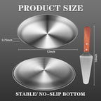 tchrules 12 Inch Pizza Pan Set of 8, Stainless Steel Pizza Tray, Round Non-Stick Coating Pizza Plate for Oven Kitchen Baking Home Restaurant, Dishwasher Safe （Silver）