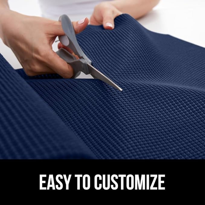 GORILLA GRIP powerGRIP Drawer Shelf and Cabinet Liner, Thick Strong Hold, Non-Adhesive Liners Protect Kitchen Cabinets and Cupboard, Bathroom Drawers, Easy Install, Breathable Mat, 17.5" x20', Navy