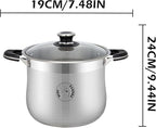 Vivicreate Stainless Steel Stock Pot with Lid Induction Compatible Soup Pot Heavy Bottom Cooking Pot with Built in Scale Olla de acero inoxidable para inducción