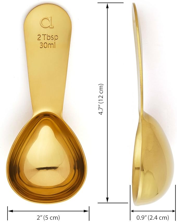 Apace Living Coffee Scoop (Set of 2) - 2 Tablespoon (2 Tbsp / 1/8 Cup / 1 oz) - The Best Stainless Steel Measuring Spoons for Coffee, Tea, and More