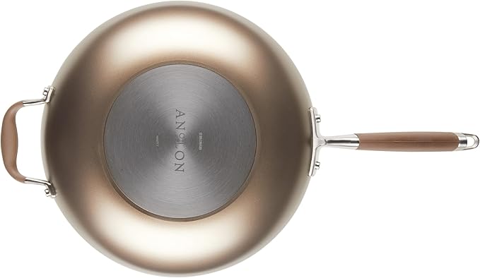 Anolon Advanced Home Hard Anodized Nonstick Deep Frying Skillet with Lid, 12-Inch Ultimate Pan, Bronze