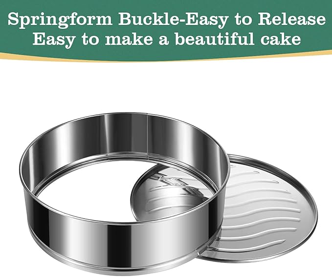 Springform Pan, Stainless Steel Springform Cake Pan, Leakproof & Nonstick Cheesecake Pan, 4" 7" 9" Round Cake Molds with 50 Pcs Paper Liners and 7 Pcs Piping Tips