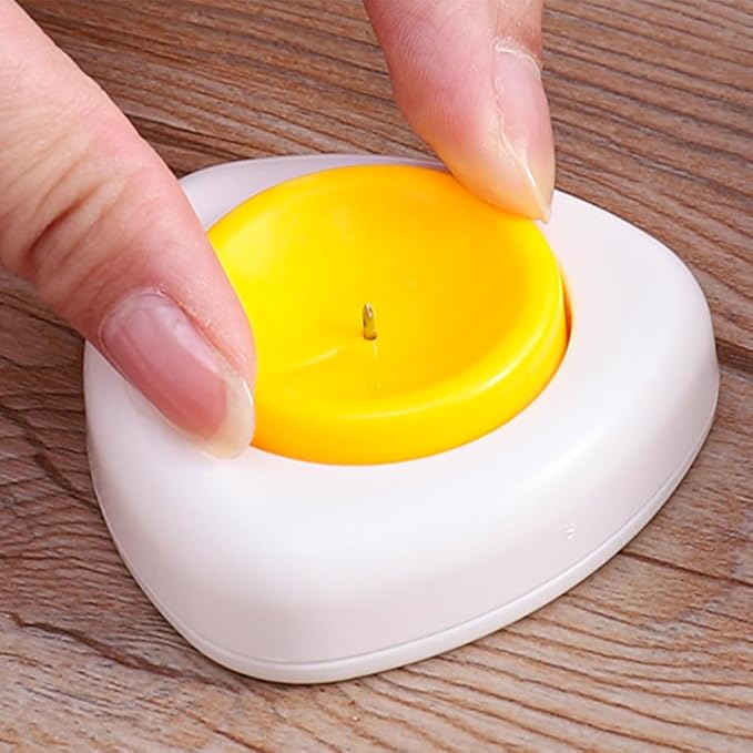 Egg Pricker,Stainless Steel Egg Piercer for Ra w Eggs,Hard Boiled Egg Peeler,Egg Poker with Sturdy Base to Get Good Hard Boiled Eggs,Egg Hole Puncher Pricker with Retractable Pin
