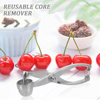 Heavy Duty Cherry Pitter & Olive Corer Tool - Stainless Steel Cherry Pit Remover for Efficient & Olive Pitting - for Making Jam and Dishes