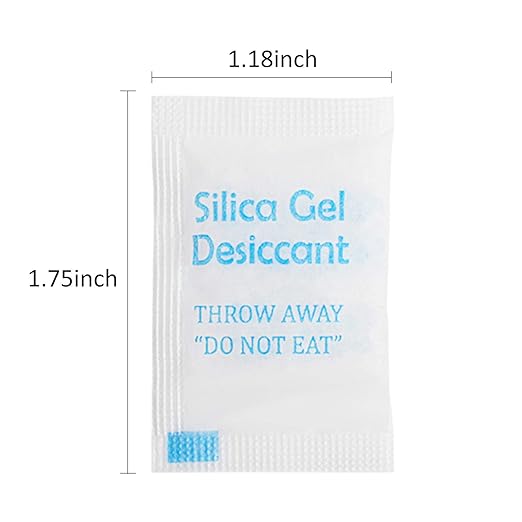 2 Gram [120 Packets] Silica Gel Packs for Moisture Absorbing, Desiccant Dehumidifier Bags for Spices Jewelry Shoes Boxes Electronics Storage, Food Safe