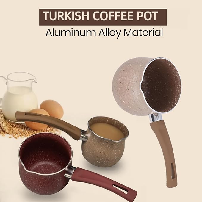 Milk Pan, 10cm Dia Nonstick Saucepan with Pour Spouts Aluminum Alloy Sauce Pan Enameled Inside Coating Small Soup Pot with Single Handle for Coffee Butter Chocolate (Red)