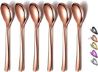Copper Demitasse Espresso Spoons, 5.5'' Mini Coffee Spoons, Set of 6, Dishwasher Safe
