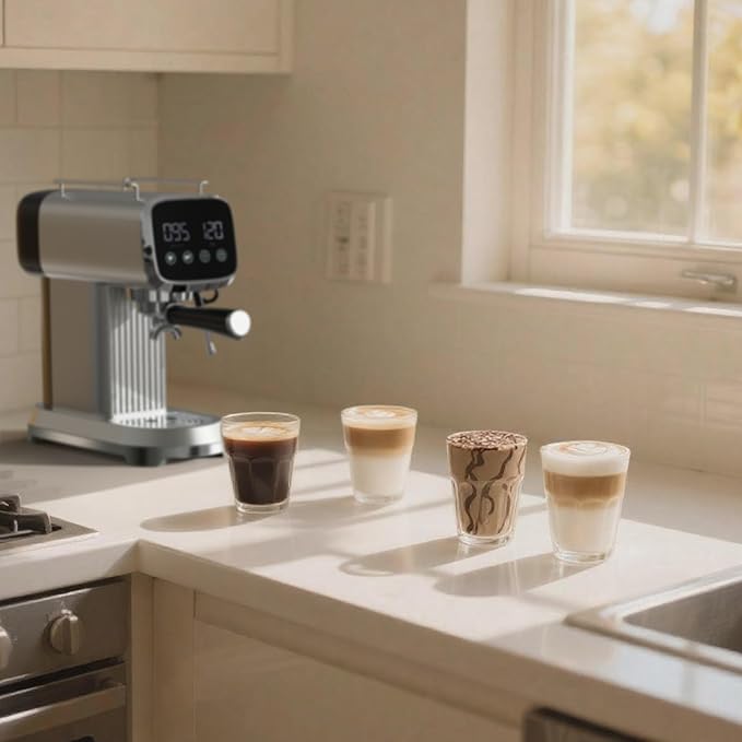 Espresso Machine with Steam Milk Frother：20 Bar Expresso Coffee Machines for Home-Espresso Maker with 27 oz Water Tank-Barista Coffee Maker for Americano Cold Brew Latte Cappuccino