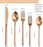 20 Piece Silverware Set for 4,Stainless Steel Flatware Set,Tableware Cutlery Set for Home and Restaurant Include Forks Knives Spoons,Mirror Finish,Dishwasher Safe (Rose Gold)