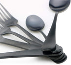 24-Piece Stainless Steel Flatware Set, Matte Black Finish, Service for 4