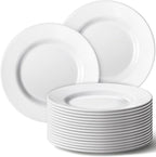 Hushee 24 Pack 7 Inch White Dessert Plates/salad Dishes Set, Melamine Small Dinner Plates Round Serving Dishes for Snacks, Bread, Fruit, Cake and Salad, Home Restaurant Supplies