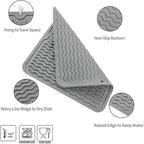 Silicone Dish Drying Mat for Multiple Usage,Easy clean,Eco-friendly,Heat-resistant Silicone Mat for Kitchen Counter or Sink,Refrigerator or Drawer liner Grey M 12 inches x 12 inches