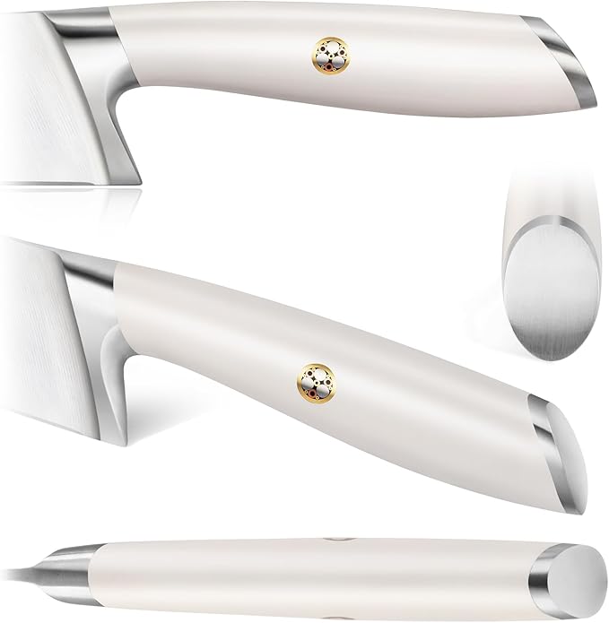 Cangshan L Series Knife Block Sets, Forged German Steel (12-Piece 4 Steak Knives, White)