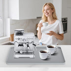 Silicone Coffee Mat,24"×16" Waterproof Heat Resistant Bar Mat for Espresso Machine Station Accessories,Non Slip Dish Drying Mat for Kitchen Counter,Home Decor Essentials,Grey