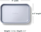 Caraway Nonstick 9” x 6.5” Small Rectangle Baking Pan Duo – Non-Toxic, PTFE & PFOA Free – Aluminized Steel Core – Deep Ceramic Baking Pan for Casseroles, Lasagna & More - White