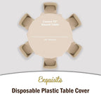 Party Solids 12-Pack Premium Plastic 84-Inch Round Tablecloth, Ivory