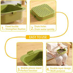 Multi-functional Drain Basket Fruit Cleaning Bowl with Strainer Container, Kitchen Sink Food Catcher Drainer Fruit Rinser Bowl (1, White)