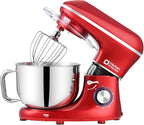 Kitchen in the box Stand Mixer, 6.5QT 660W Kitchen Electric Mixer, 6-Speed Tilt-Head Food Mixer with Dough Hook, Wire Whip, Beater, Dishwasher Safe (Red)