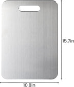 Titanium Cutting Board, 100% Pure Titanium Cutting Boards for Kitchen – Non Stick, Food-Grade, Hygiene & Durability Chopping Mat, Double Sided Chopping Board, Dishwasher Safe (15 x 11 Inch)
