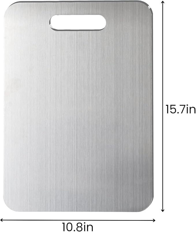 Titanium Cutting Board, 100% Pure Titanium Cutting Boards for Kitchen – Non Stick, Food-Grade, Hygiene & Durability Chopping Mat, Double Sided Chopping Board, Dishwasher Safe (15 x 11 Inch)
