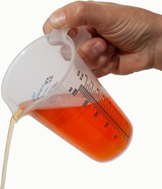 8oz 1 Cup Measure Pitcher with Convenient Conversion Chart– Food Grade - Great for Cooking, Home Hobbies, Aquariums, Pet Additives, Medical and Lab Chemicals with High Chemical Resistance by Turnah