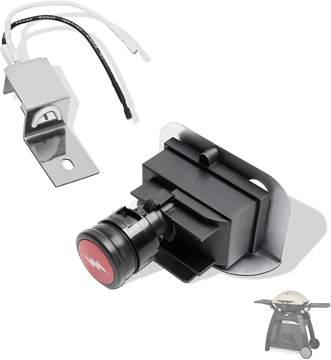 63788 Grill Igniter Kit for Weber Q3200 Q320 Gas Grill Igniter Replacement Parts, Electronic Push Starter Ignition Kit for Weber Q3200 Q320 Portable Grill Starter Replacement Parts 57067001
