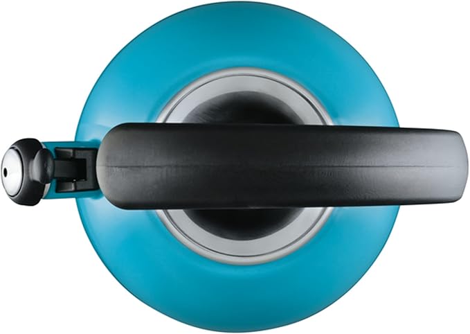 Circulon Enamel on Steel Whistling Teakettle/Teapot With Flip-Up Spout, 2 Quart - Turquoise Blue