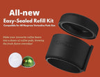 Easy-Seal Coffee Capsule Refill Kit for Nespresso Vertuoline with a Brush, Scoop, Reusable Capsule Holder, and 80 Premium Foil Seals