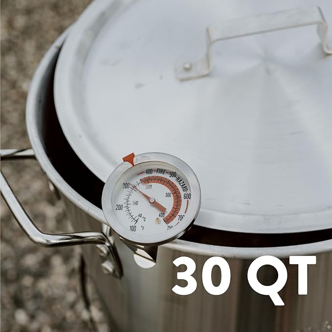 GasOne 30QT Turkey Fryer Set and Seafood Boil with Propane Gas Burner, Perforated Basket – Perfect Outdoor Cooker for Crawfish, Crab, Shrimp, Lobster, and Frying – Complete Outdoor Cooking Kit