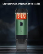 Portable Electric Espresso Machine, Car Coffee Maker for Travel Camping, Battery Powered Coffee Brewer Compatible with Ground Coffee & NS Capsules, Green