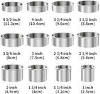 12-Piece 304 Stainless Steel Biscuit Cutter Set - Round Cookie Cutters for Baking (1/2/3/4/5 Inch) with Storage Box, Dough Pastry Cake Circle Cutting Ring Molds, Non-Rust & Dishwasher Safe