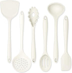 Silicone Cooking Utensils Set, Onader 6 Pieces Kitchen Utensils for Cooking, White Kitchen Utensils Gadget Set of Nonstick Cookware