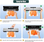Food Vacuum Sealer Machine Compact Design 100 Times Consecutive Works 5 Food Modes Dry&Moist Multi-Functional Vacuum Sealing Saver Storage with 10 Vacuum Seal Bags