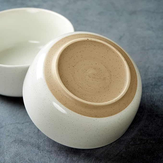 famiware Milkyway Cereal Bowl, Soup Bowls for 6, 25 Ounce Bowls Set for Kitchen, Bowl Set for Cereal Soup Rice Pasta Salad Oatmeal, White