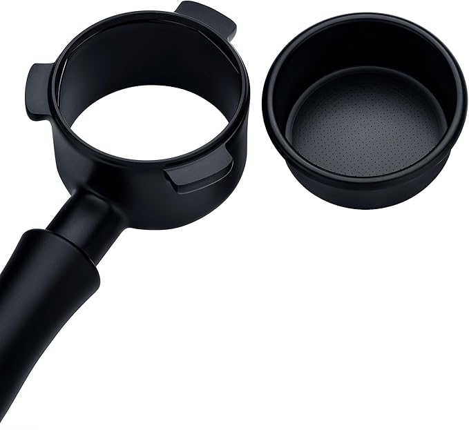 Normcore 54mm Bottomless Naked Portafilter Fits 54mm Breville Sage Machines, Titanium PVD Coating Portafilter Group Head with Black Anodized Aluminum Handle