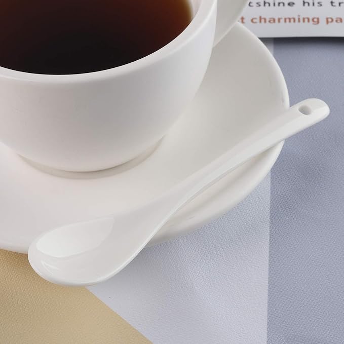 Porcelain Egg Spoons for Soft-Boiled Eggs Coffee Tea Desserts Ceramic Spoon Set of 12