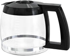 14-Cup Coffee Pot Replacement Carafe Glass Compatible with Cuisinart Coffee Maker Models DCC-2200, DCC-2600, DCC-2800, DCC-3200, DCC-3200P1, DCC-T20, Black
