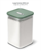 Caraway 4qt Glass Airtight Food Storage Container with Lid – Non-Toxic, BPA-Free Kitchen Storage Container – Stackable, Space-Saving Airtight Container for Dry Goods and More - Sage