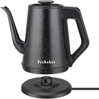 Gooseneck Electric Kettle 1.0L, 1000W Quick Heat-Up In 3 Min, 100% Stainless Steel Tea Kettle, Pour Over Coffee Kettles For Office/Travel/Kitchen, Auto Shut-Off Protection, Black Star Design, BPA-Free
