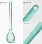 13.3" Solid Cooking Spoon: U-Taste 600ºF Heat Resistant Kitchen Mixing Spoon, Food Grade Nonstick Long and Large Rubber Soup Utensil for Serving, Stirring, Basting, for Pot Cookware (Aqua Sky)