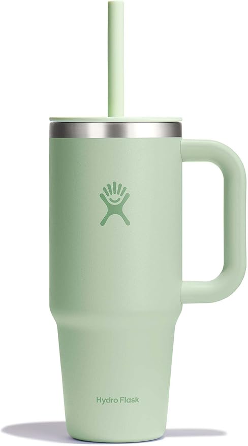 Hydro Flask 24 Oz Travel Tumbler with Handle, Lid and Straw - Insulated Stainless Steel in Aloe