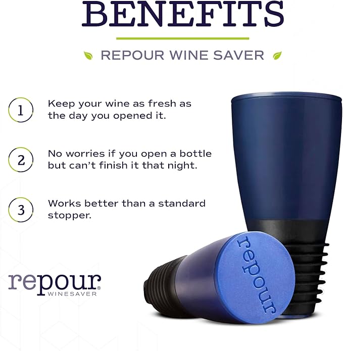 Wine Saver and Stopper - Removes Oxygen, Preserving and Keeping Wine As Fresh As The Day The Bottle Was Opened - 24-Pack Blue