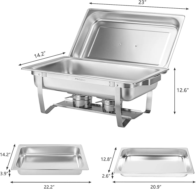 3 Packs Chafing Dish Buffet Set Stainless Steel Food Warmer with 8QT 3 Full Size Pans Portable for Parties Catering Buffet Servers and Warmers