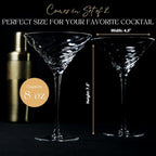 Vortex Martini Glasses – Elegant Twisted Rib Design, Lead-Free Crystal Cocktail Glasses with Stem – Gift-Boxed Barware for Women, Men, Mixologists & Special Occasions (Set of 2)
