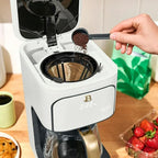 Beautiful 12-Cup Programmable Coffee Maker with Touch-Activated Display, Auto Brew Timer, Reusable Filter & Large Glass Carafe (White Icing)