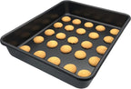 Small Baking Pans 11x9 Inch 2Pcs Mini Cookie Sheets Toaster Oven Tray Nonstick Thicken Brushed Carbon Steel No Warp Magnetic 1 to 2 Person Bakeware by HYTK